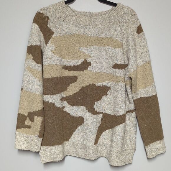 143 Story Brown Camo Crewneck Sweater - Picture 1 of 5